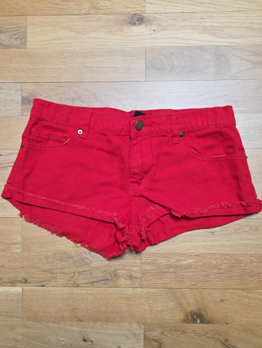 Forever 21 Red Cutoff Denim Shorts
